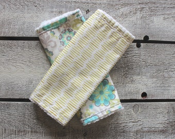 Organic Baby Burp Cloths, Burp Cloth Set, Baby Girl Burp Cloths, Modern Burp Cloths, Chenille Burp Cloths, Baby Shower Gift