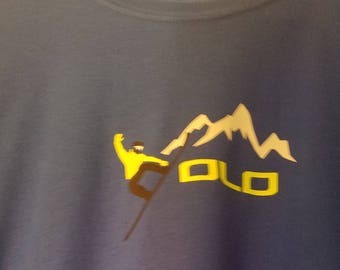 YOLO snowboading tshirt
