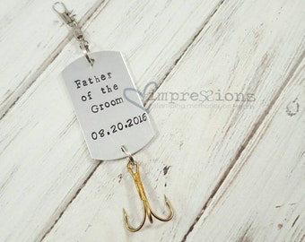 Custom fishing lure. Handstamped lure. Gifts for him. Gift for Dad. Father's day gift. Groomsmen gift. Fisherman gift. Fish lover.