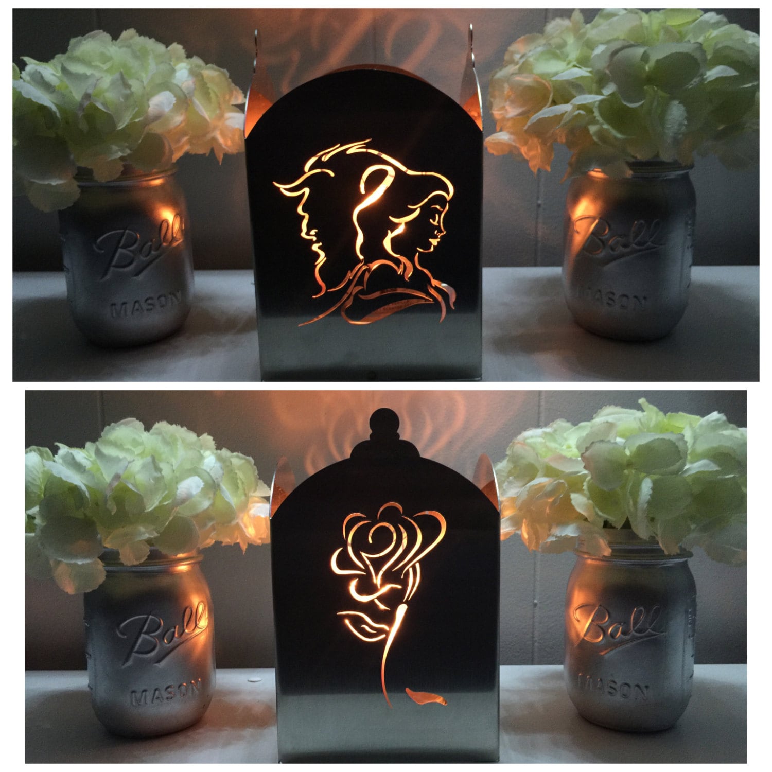 Beauty and the beast inspired candle holder