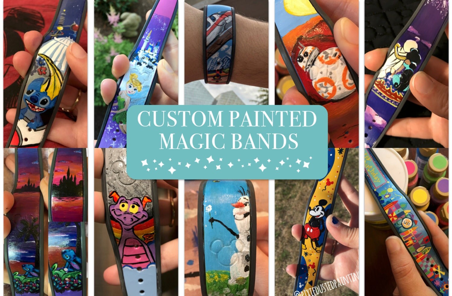 Custom HandPainted Disney Magic Band Made to Order