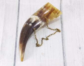 Boyfriend gift Husband gift drinking horn tankard horn wall decoration gift fashion accessories steampunk supply Rustic bird druid valhalla