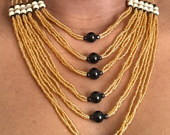 MultiStrand Statement necklace Tribal Necklace, Statement Necklace, Rope Necklace, African Jewelry, African Necklace, African Fashion