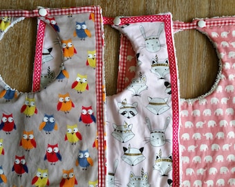 Toddler Bib. Generous size, highly absorbent. buy set of 3 or on own.