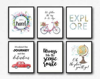 25 Prints - Travel Adventure Printable Set - Instant Download