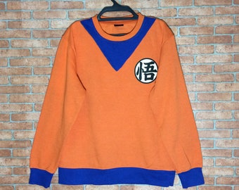 Rare!!! Dragon Ball Z Goku Training V Neck Sweatshirt Pullovers Jacket Orange