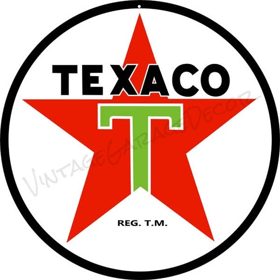 Vintage Style Texaco Star 1936 ago Round Metal