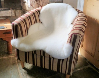 Tibetan Bean Bag Chair In White Sheepskin Wheelchair Arm Covers