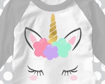 Unicorn svg, Unicorn face svg, Gold horn unicorn, Unicorn eyelashes, SVG, DXF, unicorn birthday, girls svg, unicorn head svg, ice cream svg