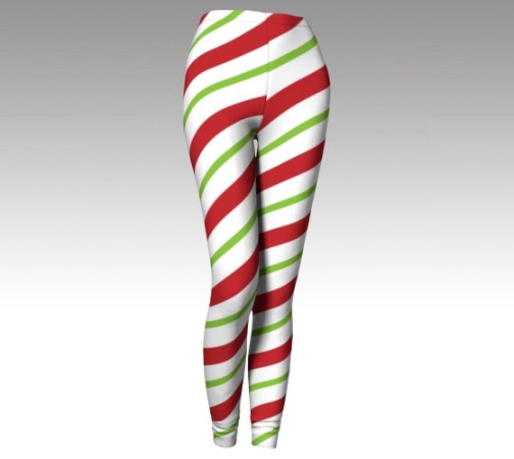 Candy Cane Leggings Candy Cane Tights Printed Leggings