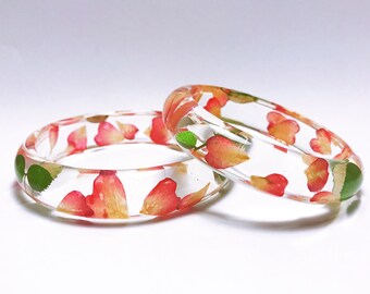 Pressed flowers bangles, real flowers bangles, resin bangles,Botanical Jewellery, real flowers bracelet , pressed flowers bracelets