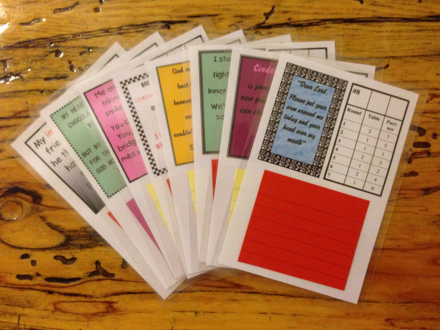 Permanent and Reusable Bridge Tallies Humorus and