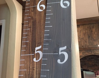 Wooden Growth Chart (stained and painted)