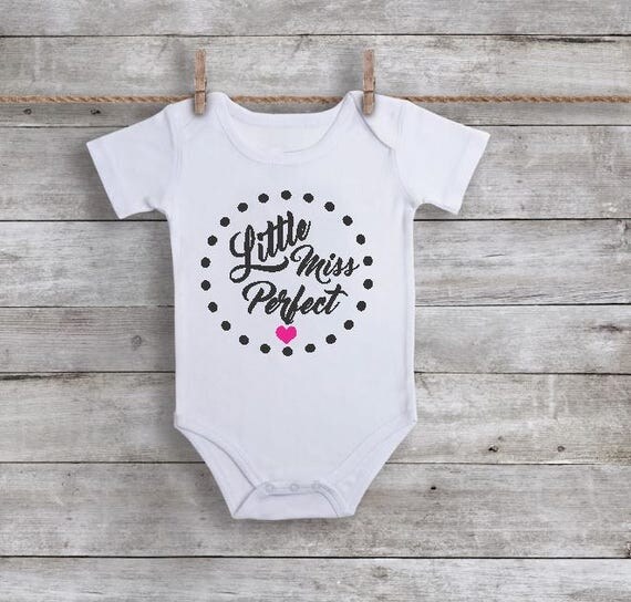 Little Miss Perfect Bodysuit Baby Girl Outfit Toddler Shirt