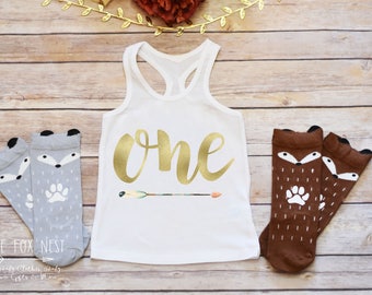 Boho Birthday, First Birthday Shirt, Second Birthday, Birthday Tank Top, Birthday Shirt Girl, Birthday Girl, Gold Metallic One Shirt, One