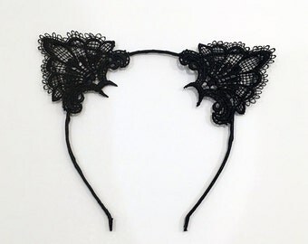 Lace Cat Ear Headband, Lace Cat Ear Crown