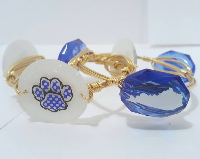 University of Kentucky Wire Wrapped Bangle set, Bracelet, Bourbon and Boweties Inspired