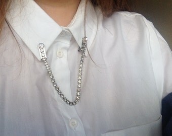 Vintage Collar Clips - Sweater Clip - Sweater Guard - Rhinestones