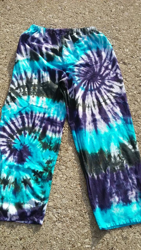 blue tie dye pants