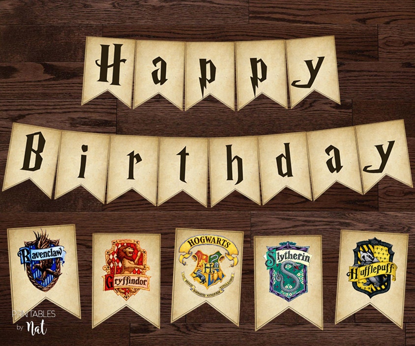 Harry Potter Happy Birthday Sign Banner Bunting Flags