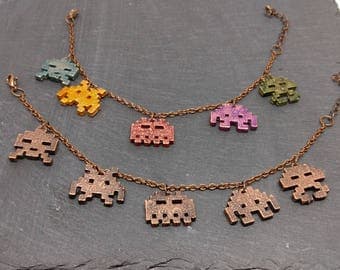 Space Invaders Charm Bracelet