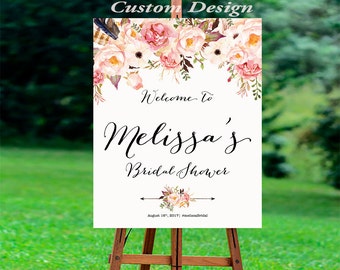 Bridal Shower decoration, Bridal shower invitation, Bridal Shower Welcome Sign, Bridal Shower sign, welcome wedding sign, WSC-8idd