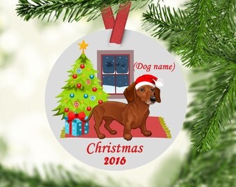 Personalized Dachshund Christmas Ornament - Dachshunds - Custom Dachshund Ornament - Dachshunds First Christmas - Dachshund Ornament -