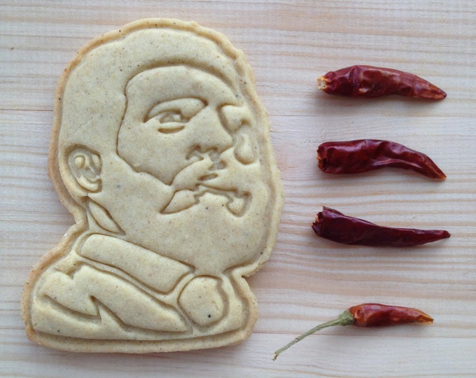 Fidel Castro cookie cutter. Comandante cookie stamp. Fidel cookies