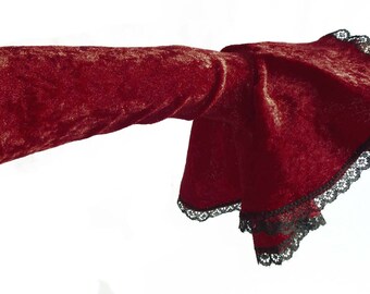long arm warmers in Velvet Tellerock black flamenco belly dance gothic larp