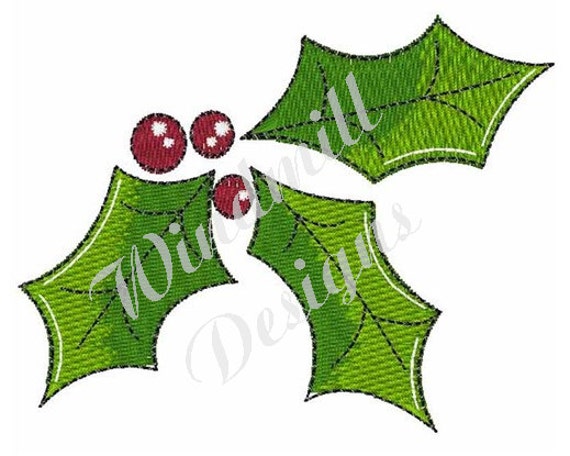 Holly Leaves Machine Embroidery Design