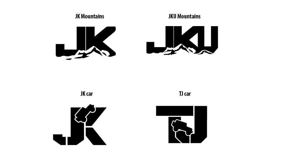 Jeep JK JKU TJ Decal Wrangler fender side Decals 1 pair