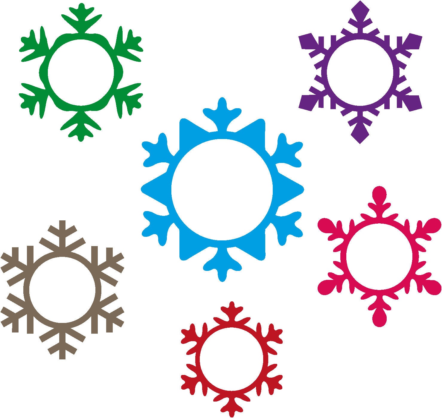 Download Snowflake Circle Monogram DXF and SVG