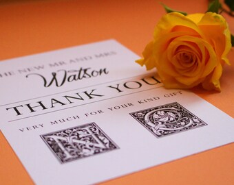 Personalised Wedding Adam and Eve Thank You Cards