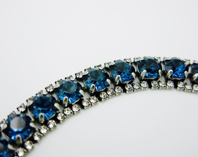 Blue Sapphire color Montana Blue Swarovski crystal bracelet jewelry.