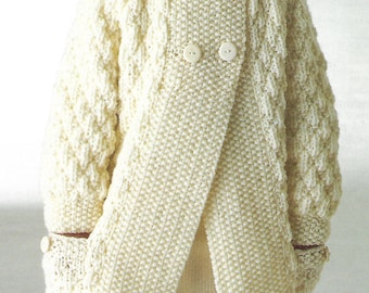knitting pattern, pdf, girl's, boy's, chunky knit cardigan, ages 1 to 10 years, digital download, instant download