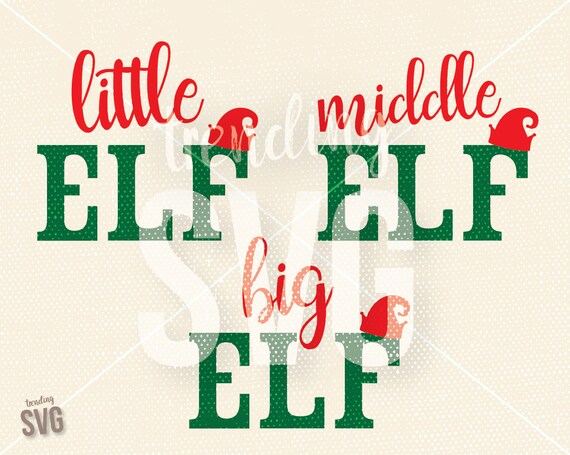 Download Little Middle Big Elf Hat SVG Cutting File Christmas Sibling