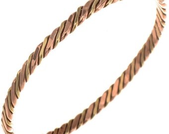 Navajo Copper Gold Bangle Bracelet Tahe Twist Wire