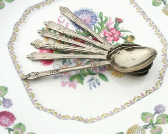 Vintage teaspoons, 6 sweet vintage teaspoons, afternoon tea.