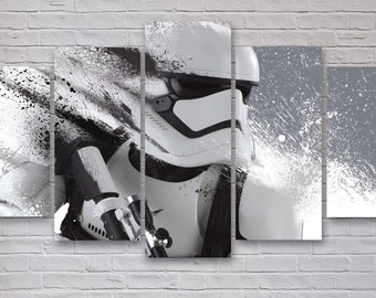 Storm Trooper - Star Wars 5 Panel / Piece Canvas - Wall Art - Office - Bedroom Wall Art - Multi Panel - #029