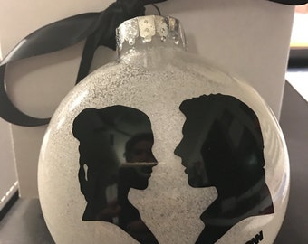 Hans & Leia Glow-in-The-Dark Star Wars Inspired, Personalized Ornament, Love you - I Know Ornament, Star Wars Inspired Christmas