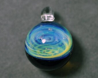 Colorful universe space glass pendant