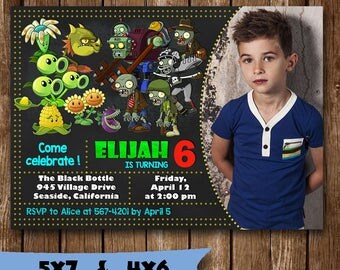 Plants vs zombies invitation plants vs zombies birthday invitation plants vs zombies party invite plants vs zombies printable supplies svg