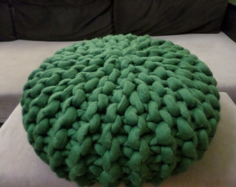 Chunky yarn pouf, Knit pouf, Urchin pouf,Woollen pouf, Modern floor pillow, Ottoman, Footstool, Stylish pouf, Modern pouf, Made to order