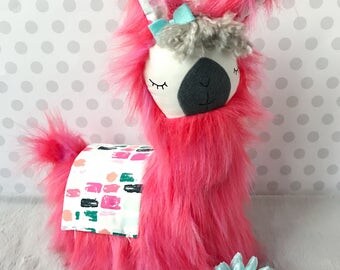 Pink Llama Softie Pillow
