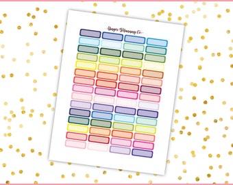Multicolor Quarter Boxes // Printable Planner Stickers, Silhouette Cut File, PDF, JPEG, png