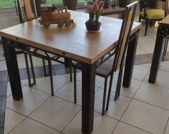 Industrial table with chairs