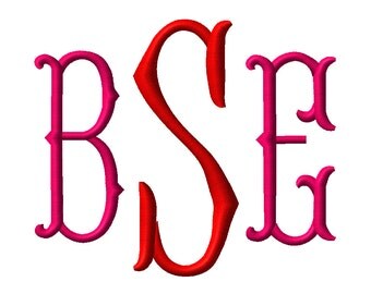 Fishtail Monogram Font 4 Sizes Embroidery Fonts BX Embroidery Fonts PES Alphabets Digital Machine Embroidery Instant Download