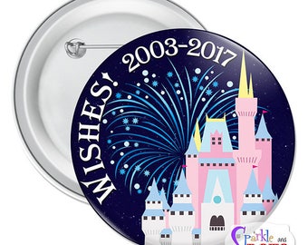 Wishes Button - 3" Disney Park Button