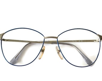Vintage 1990s Blue Lunette Castel Frames