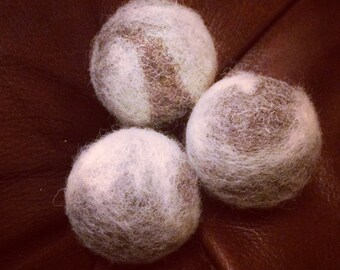 Set of 3 Marble Cloudy Day Wool Needle Felted Catnip Filled Cat Toy Balls